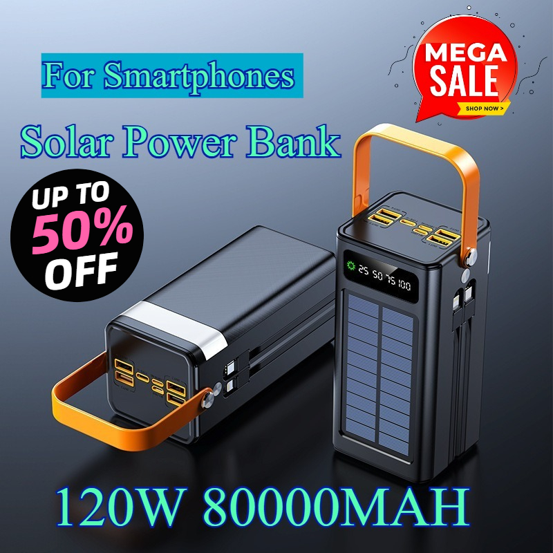 Usb Charger Dynamo - 80000mAh 태양광 보조배터리 120W 초고속 대용량