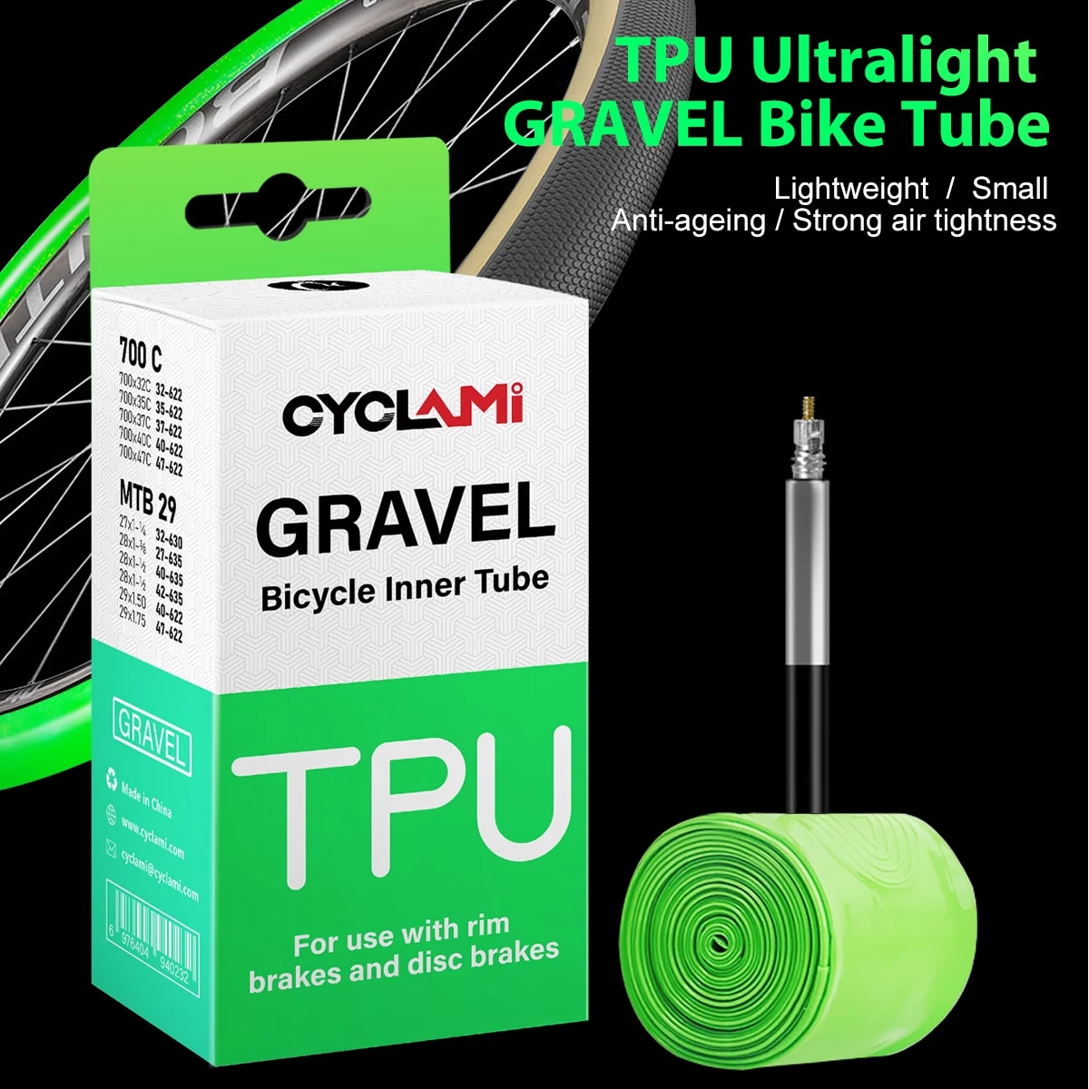 Inner Tube 700C - CYCLAMI 초경량 도로 MTB 29 자전거