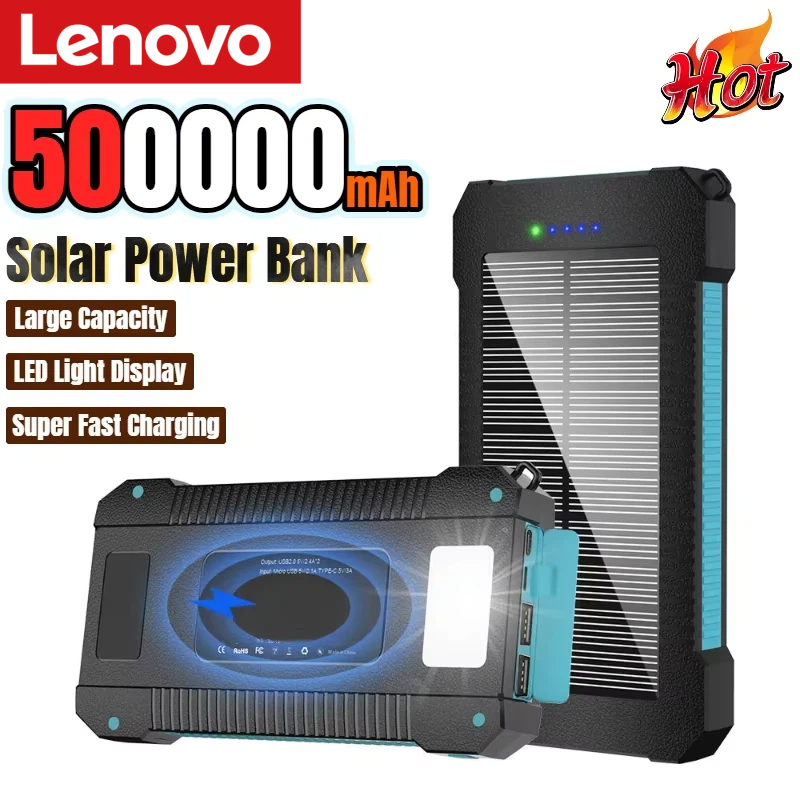 Usb Charger Dynamo - 레노버 500000mAh 태양광 보조베터리 대용량 초고속