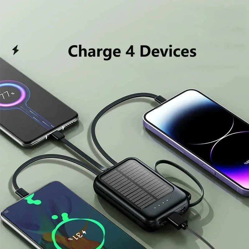 50000mAh 태양광 보조배터리 내장 케이블 태양광  - Usb Charger Dynamo 리뷰 및 가격