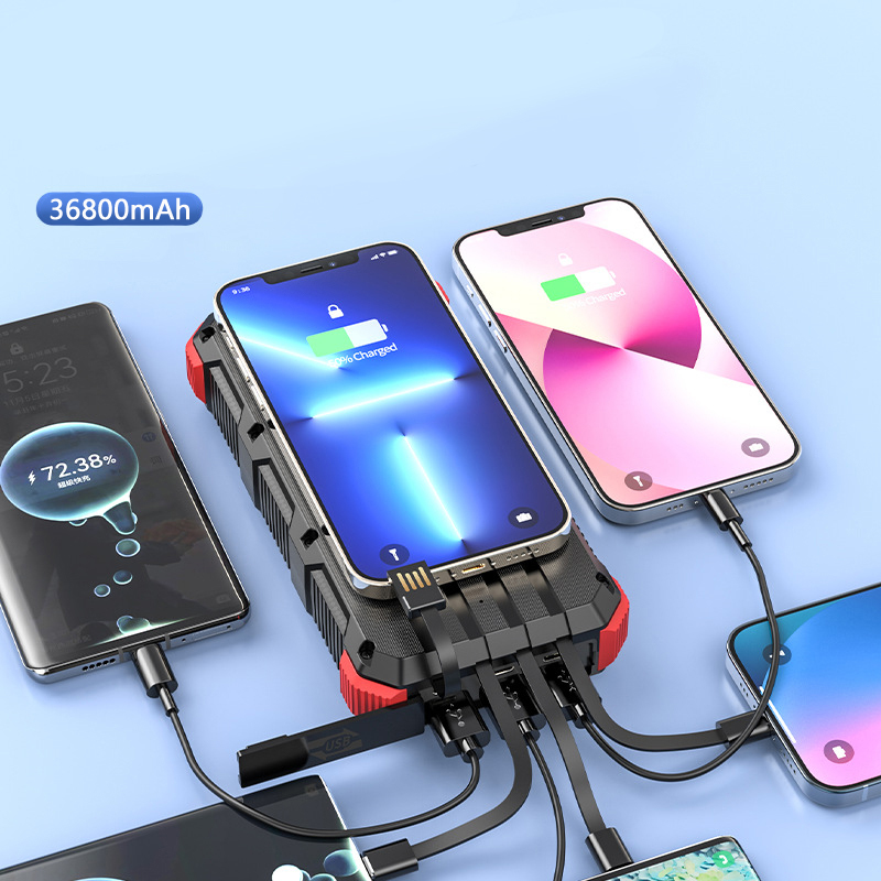 태양 보조베터리 36800mAh 케이블 Qi 무선 충전 - Usb Charger Dynamo 리뷰 및 가격