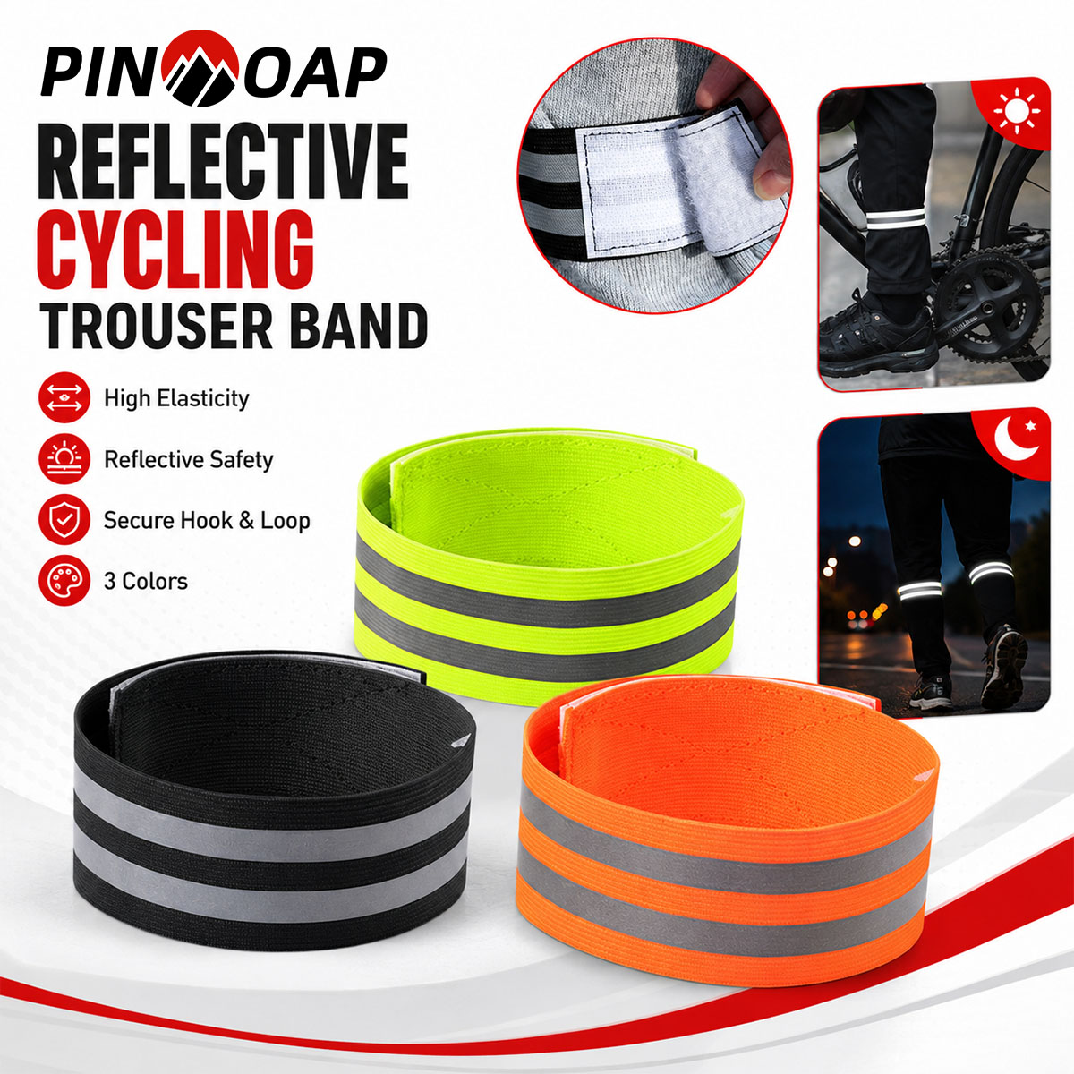 PINMOAP 1/2개 자전거 바지 다리 스트랩 반사  - Cycling Commuter Pants 리뷰 및 가격